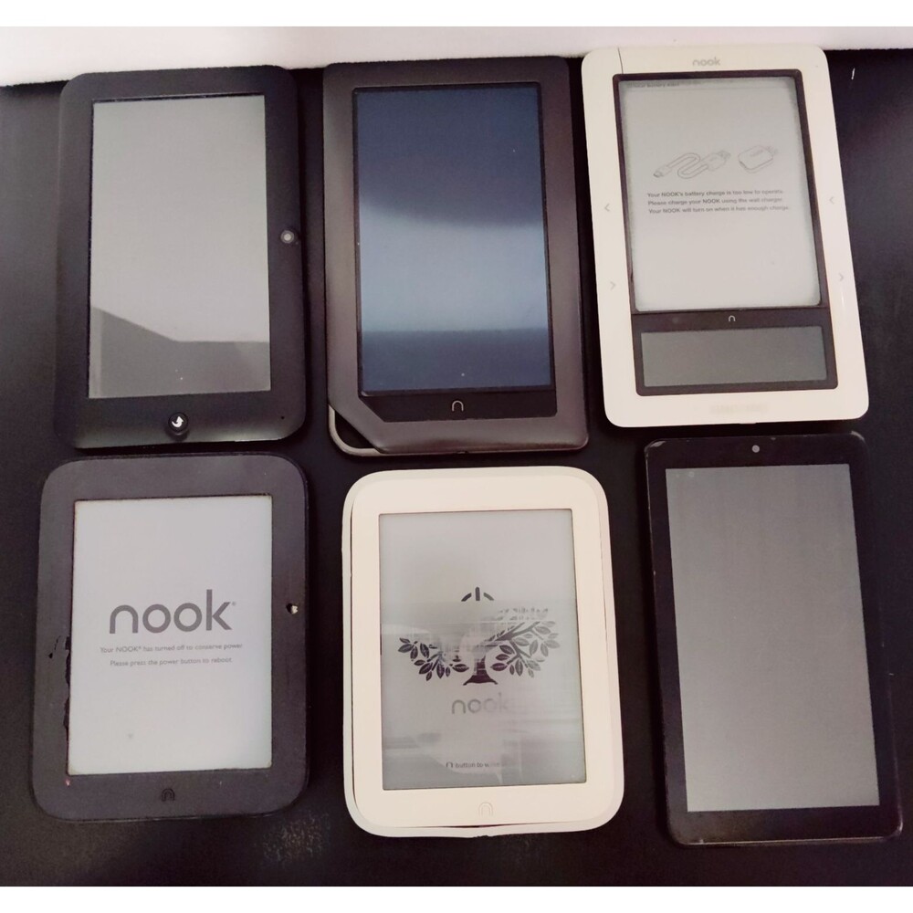 LOT of 6, Barnes & Noble Nook e-Readers, Bell Howell e-Reader NOT TESTED